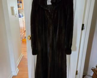 Full length mink coat front Evan furriers