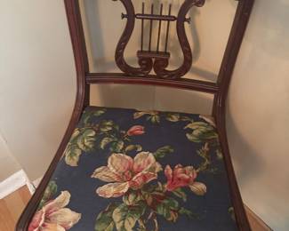 Vintage floral-upholstered chairs