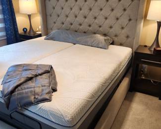 King size dual adjustable padded headboard