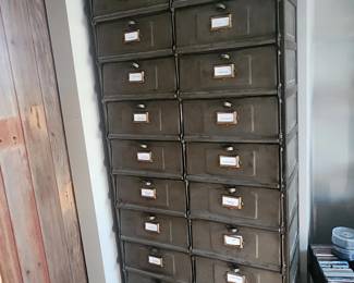 Large Repro French metal storage cabinet