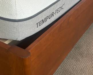 King Size Tempur-Pedic Mattress with Platform Bedframe and nightstands