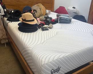 Sealy Queen Sized Mattress with Platform Bedframe