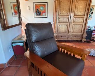 Craftsman Black Leather Recliner