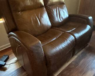 Double Recliner Leather Loveseat
