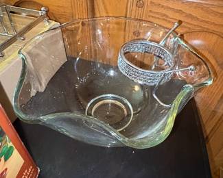 Mid-Century Modern Indiana Glass Chip and Dip Set