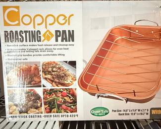 Copper Chef 2-Piece Nonstick Roasting Pan Set with V-Rack