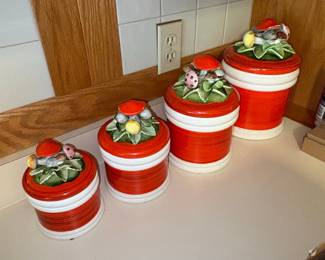 Vintage Mushroom Canister Set by Seymour Mann