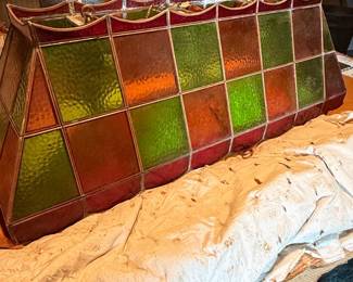 Mission Style Stained Glass Billiard Lamp