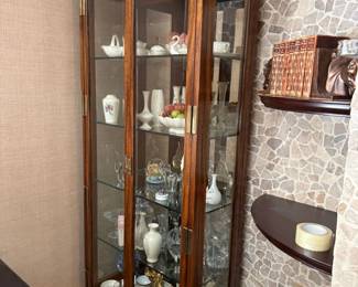 Vintage Henredon Scene One Campaign Style Curio Cabinet