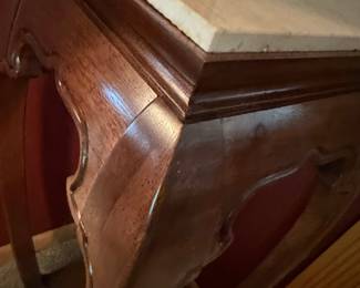 Chinese Rosewood Carved Plant Stand with Marble Top