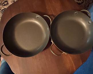 Vintage Copper-Tone Double-Handled Skillets