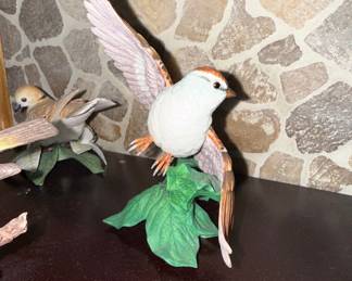 Lenox Garden Bird Collection Porcelain Figurines - Downy Woodpecker and Golden-crowned Kinglet