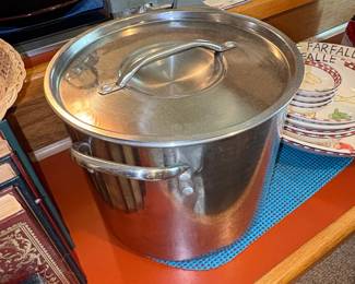 Vintage Stainless Steel Stock Pot
