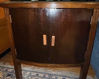 Mid-Century Modern Demilune Bedside Cabinet
