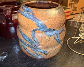 Hand-Thrown Studio Pottery Vase Signed 'V. Vena'