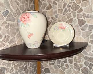 Lenox Chatsworth Floral Vase and Matching Dish