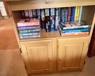 Solid Pine Bookcase with Cabinet