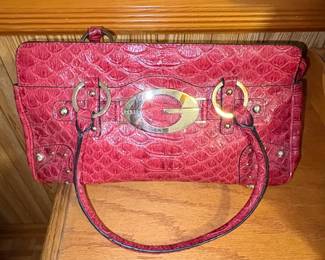 Guess Red Faux-Croc Satchel