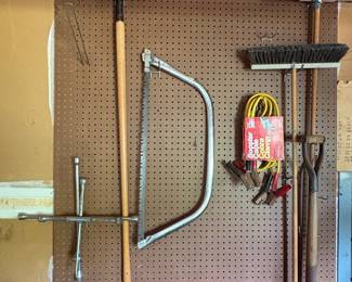 Vintage Garage Tool Assortment with Cobra Booster Cables