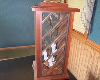 Vintage Wood and Glass Table Lamp