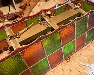 Mission Style Stained Glass Billiard Lamp