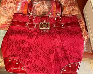 XOXO Red Monogram Tote Bag