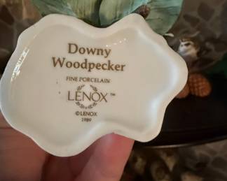 Lenox Garden Bird Collection Porcelain Figurines - Downy Woodpecker and Golden-crowned Kinglet