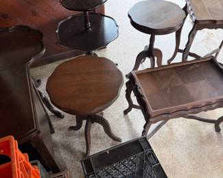 Assorted Vintage Pie Crust Pedestal Side Tables