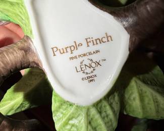 Lenox Purple Finch Fine Porcelain Figurine