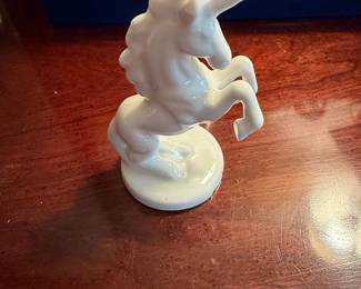 Vintage White Porcelain Unicorn Figurine