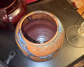 Hand-Thrown Studio Pottery Vase Signed 'V. Vena'