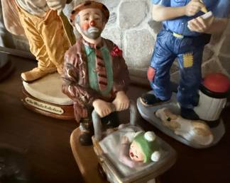 Emmett Kelly Jr. Clown with Baby Carriage Figurine