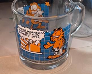McDonald's Garfield "Whoever Invented Evenings" Glass Mug