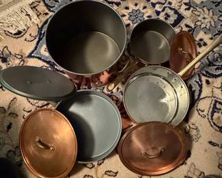Vintage Copper Cookware Set