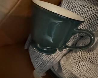 Gibson "Everyday" Two-Tone Footed Teacup and Saucer Set