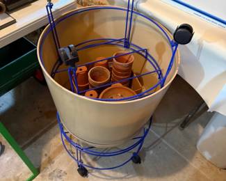 Garden Tower Rolling Composting Planter with Terracotta Pots