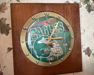 Philadelphia Eagles NFL Wall Clock - Team Logo & Helmet Design