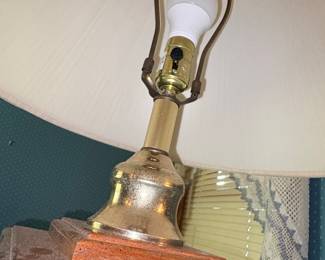Vintage Wood and Glass Table Lamp