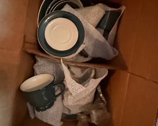 Gibson "Everyday" Two-Tone Footed Teacup and Saucer Set
