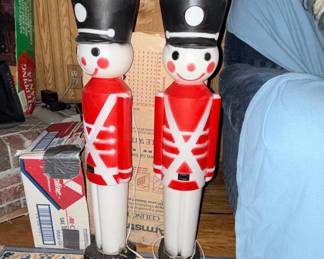 Vintage Union Products Toy Soldier Blow Mold Christmas Decorations