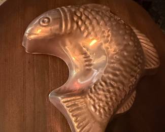 Vintage Copper tone Fish Jello Mold