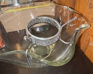 Mid-Century Modern Indiana Glass Chip and Dip Set