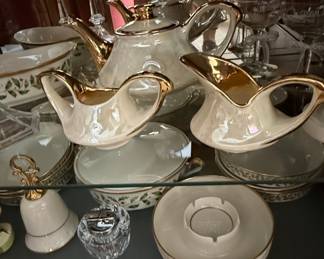Pearl China Co. 22kt Gold Decorated Tea Set