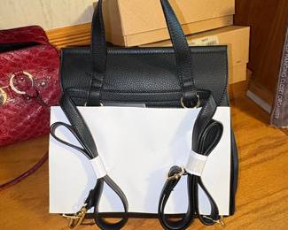 Nanette Lepore Arabelle Black Pebble Grain Convertible Backpack