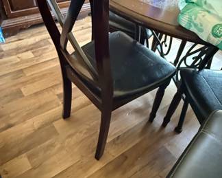 Dark Wood XBack Dining Chair with Upholstered Seat