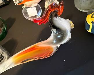 Murano Glass Rooster Sculpture