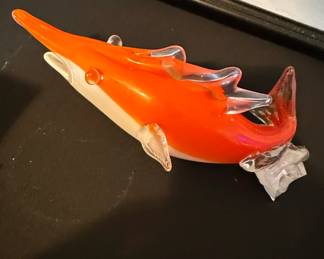 Murano Art Glass Dolphin Figurine