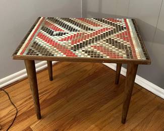 This tiled-top table looks like it was fun to make.