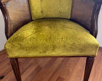 Mid Century Cane Back Chairs (also one in orange)