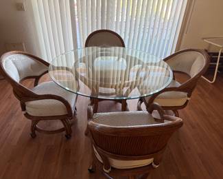 Ratan Chairs and Glass top table